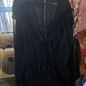 PrettyLittleThing Black Long Sleeve Dress